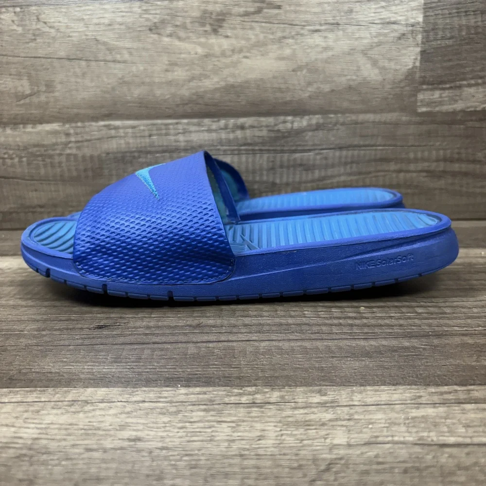 Adidas Swoosh Slides Blue Mens US Size 9 EUR 42.5 431884-444 Sandals - Picture 3 of 11